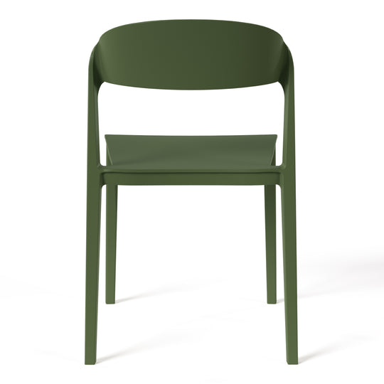 Playa Outdoor Modern Stackable Plastic Patio Bistro Dining Side Chairs (Set of 2)