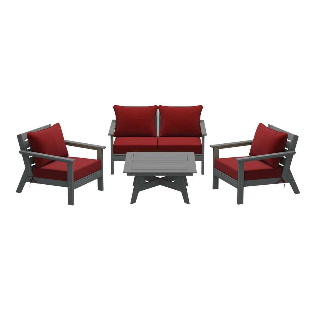 Avalon Outdoor 5-Piece Modular Sectional Patio Furniture Sofa Set