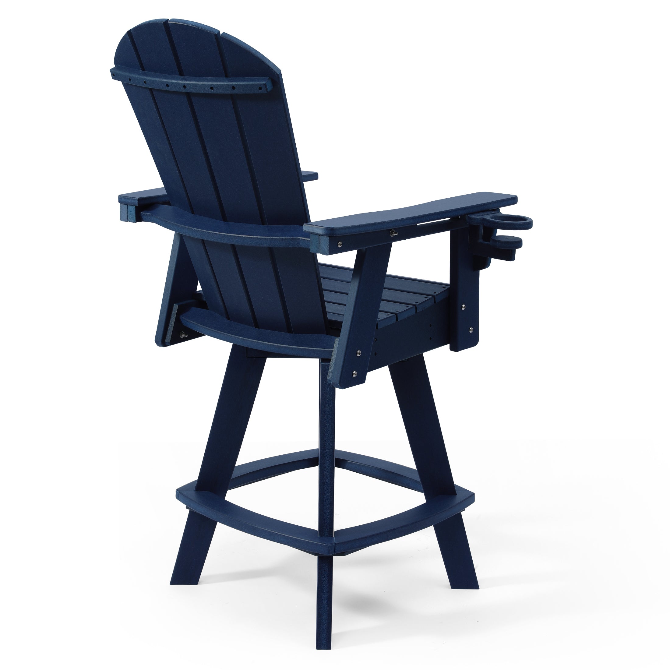 Malibu Outdoor HDPE Swivel Adirondack Bar Height Chair With Cup Holder