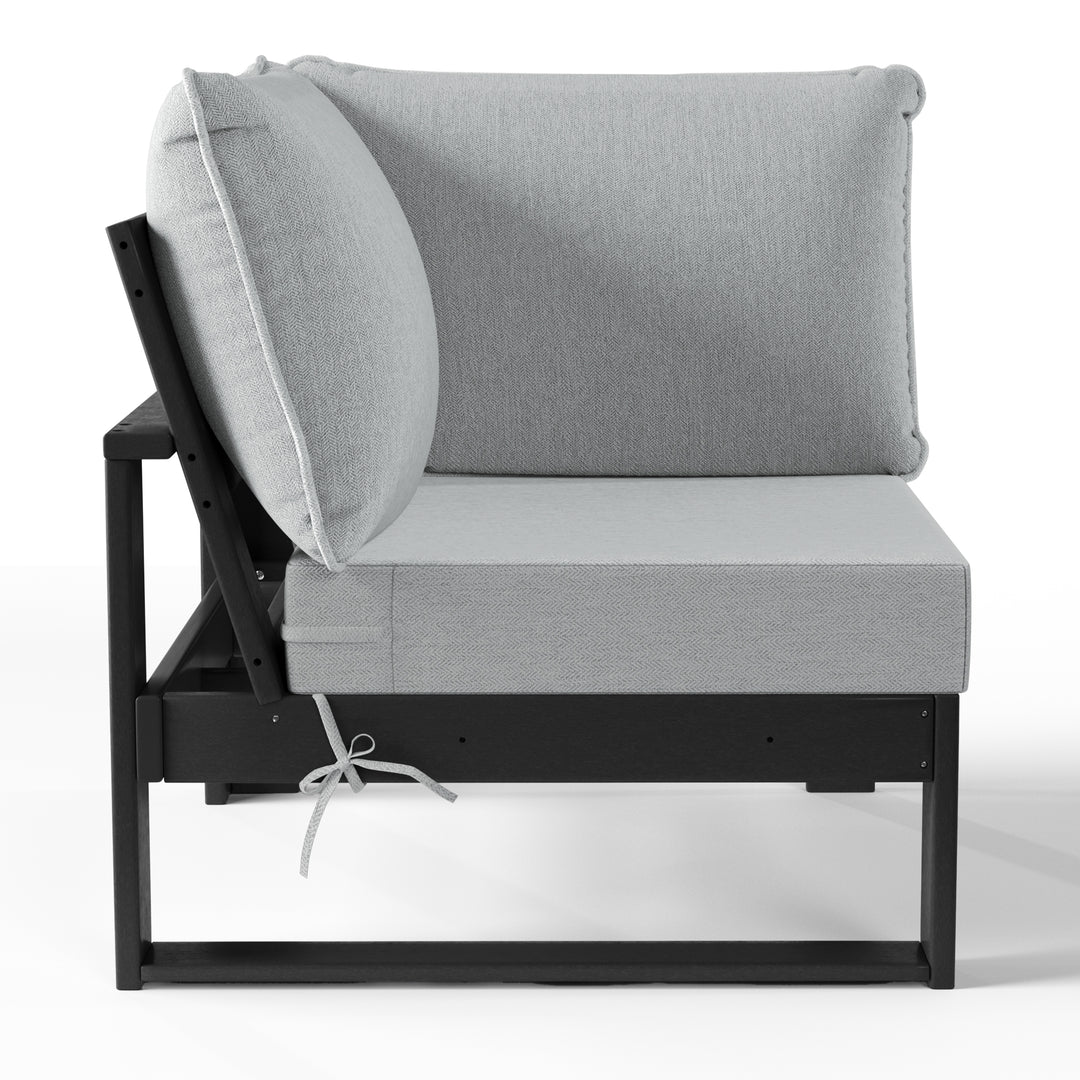 Outdoor HDPE Sectional Corner Sofa Seat with Water-Proof Cushions