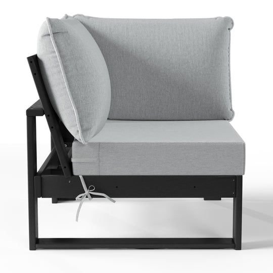 Outdoor HDPE Sectional Corner Sofa Seat with Water-Proof Cushions