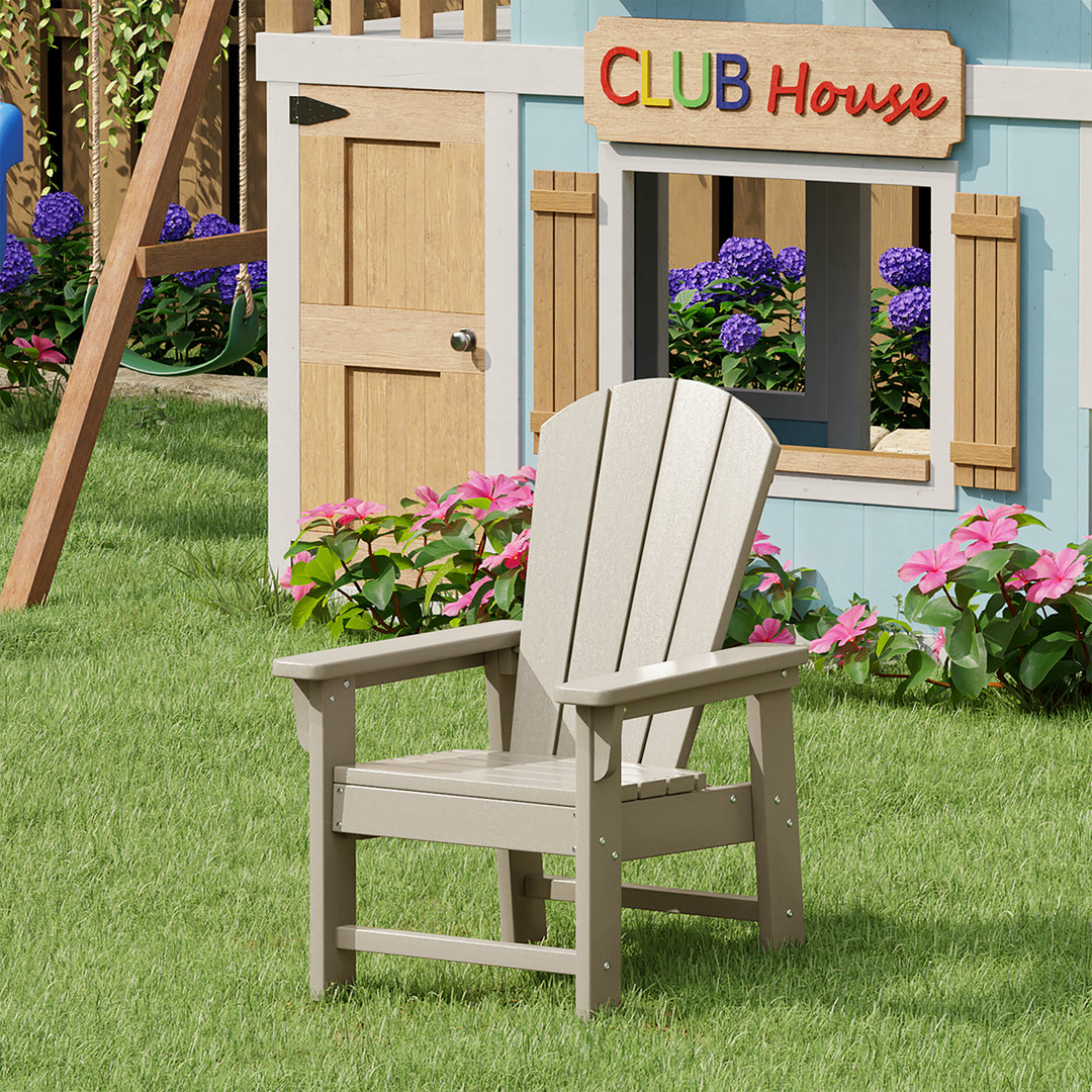 Malibu Kids Outdoor HDPE Adirondack Plastic Patio Chair