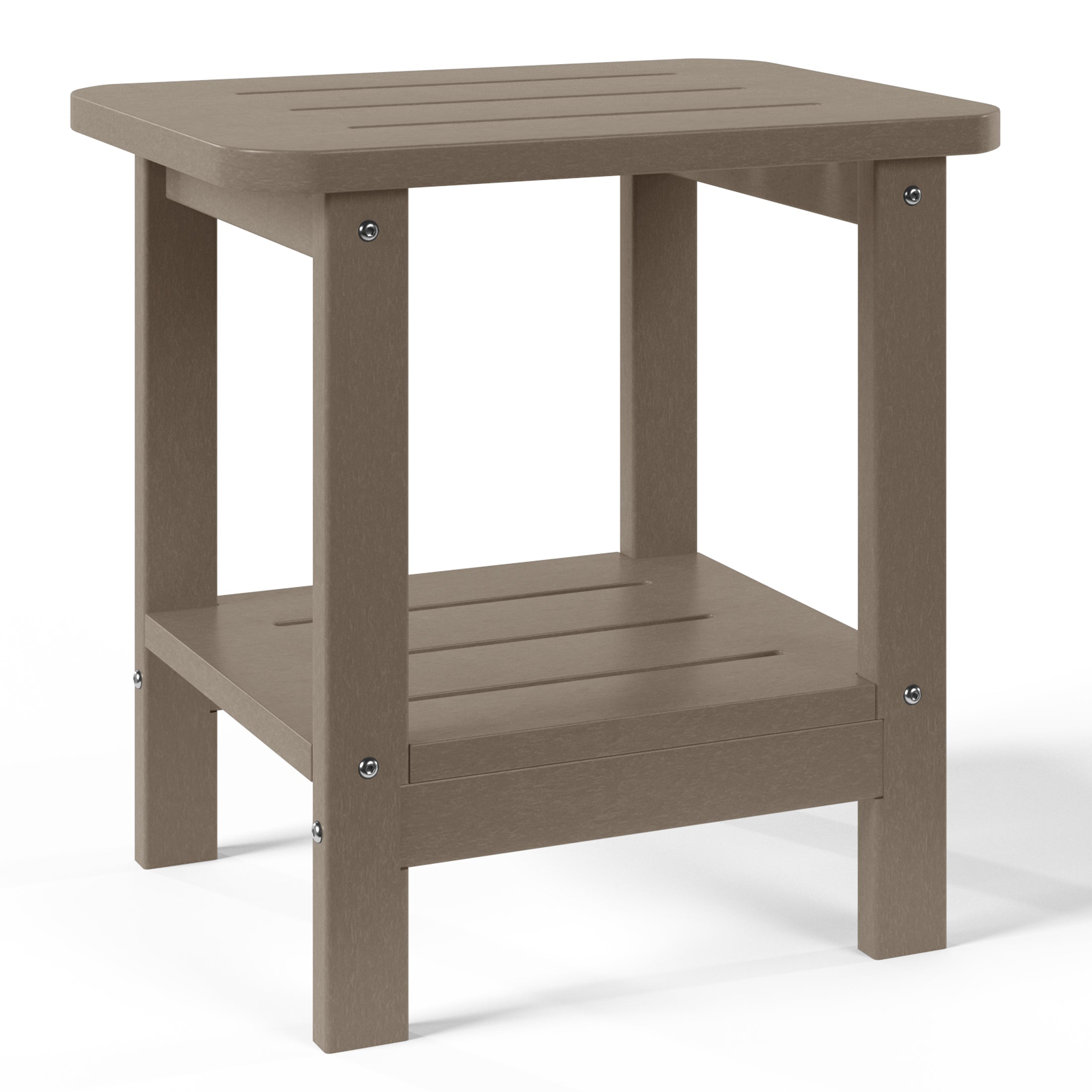 Aruba 2-Tier Outdoor HDPE Modern Adirondack Square Patio Side Table