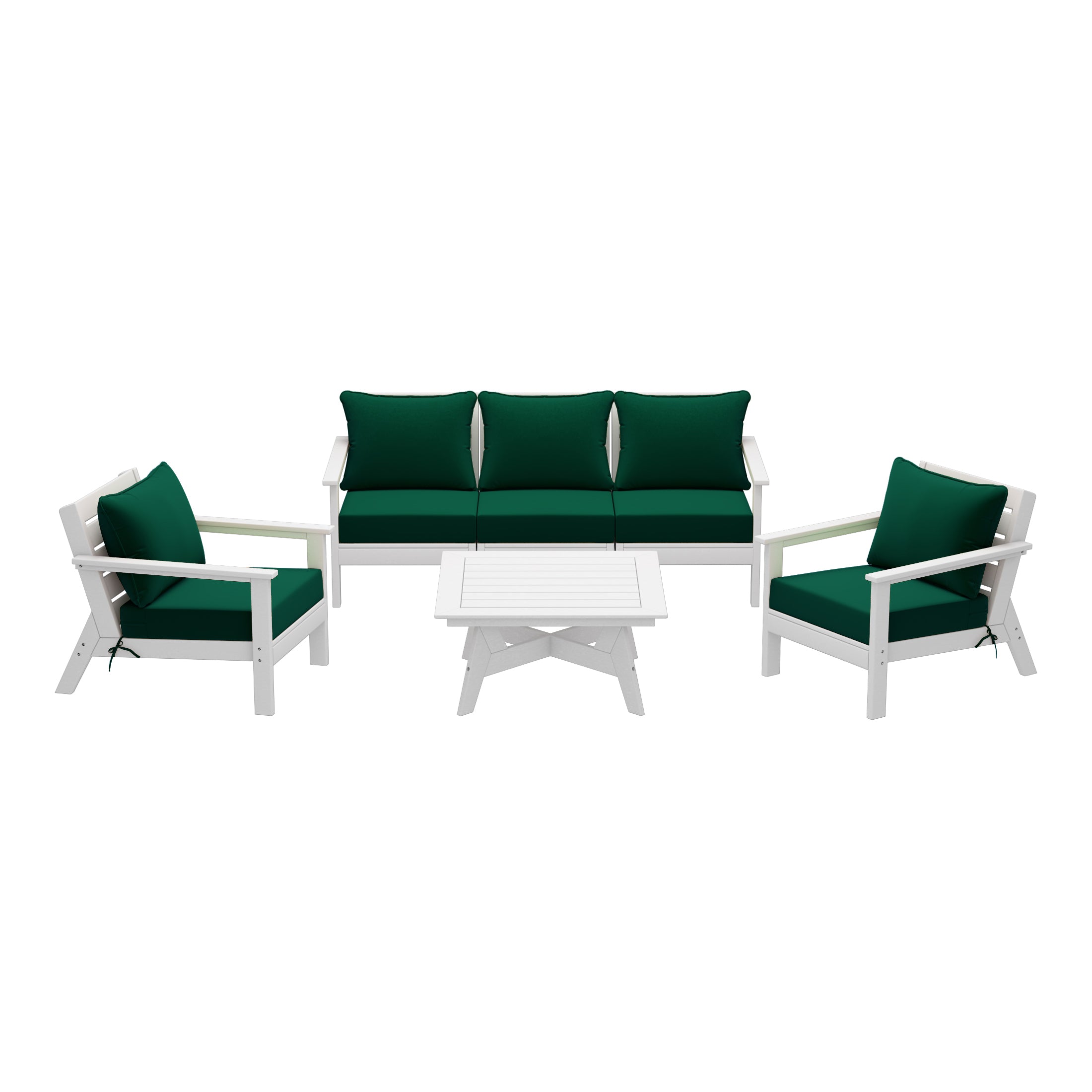 Avalon Outdoor 6-Piece Modular Sectional Patio Furniture Sofa Set in White Frame