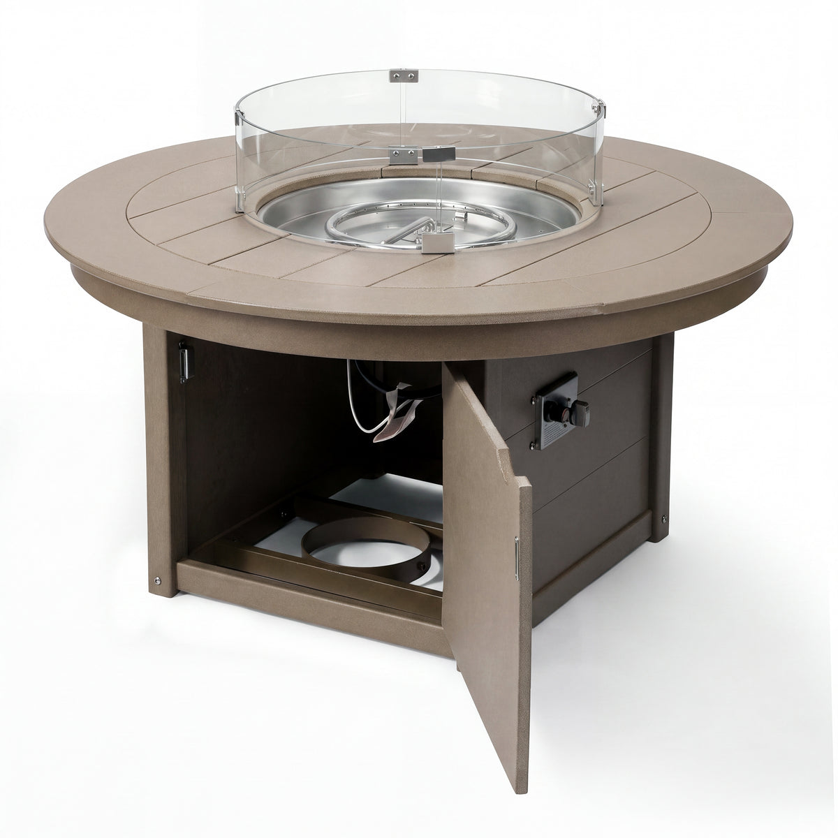 Helios 47" Modern Outdoor 55,000 BTU Patio Propane Round Fire Pit Table