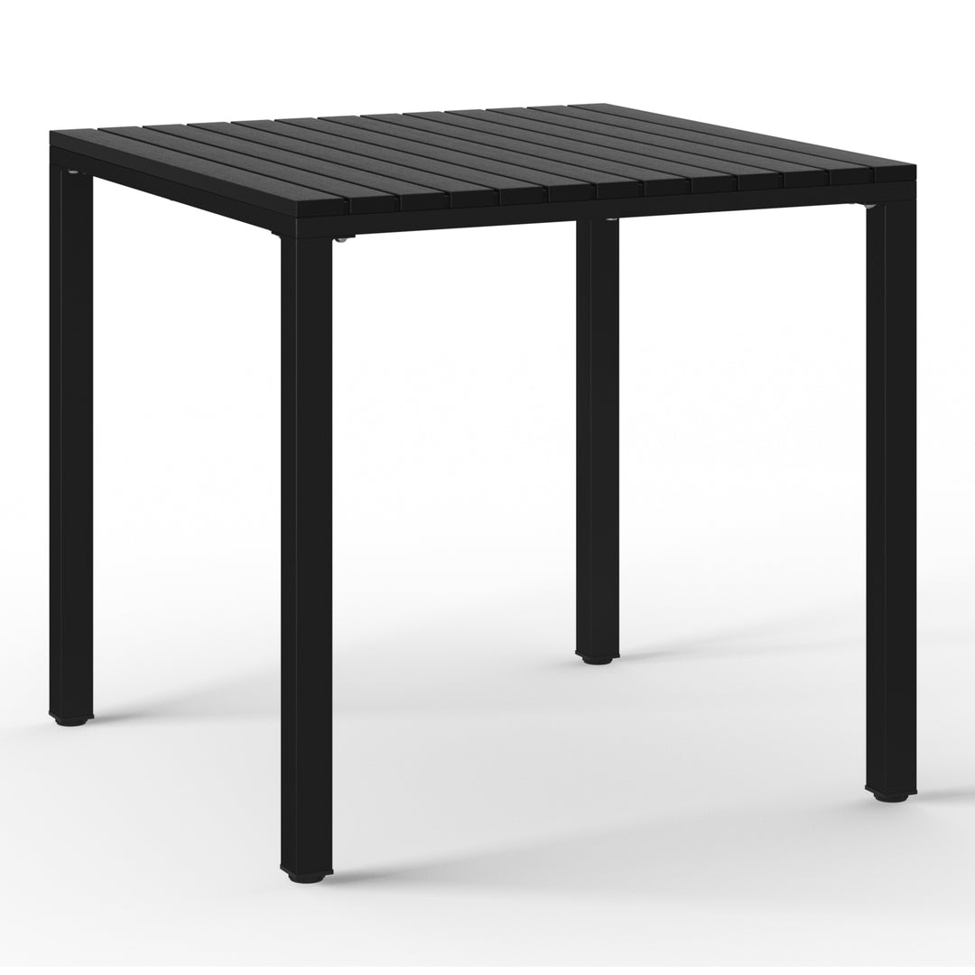 Playa 5-Piece Outdoor Metal Frame Dining Table Patio Set with Stackable Patio Dining Chairs