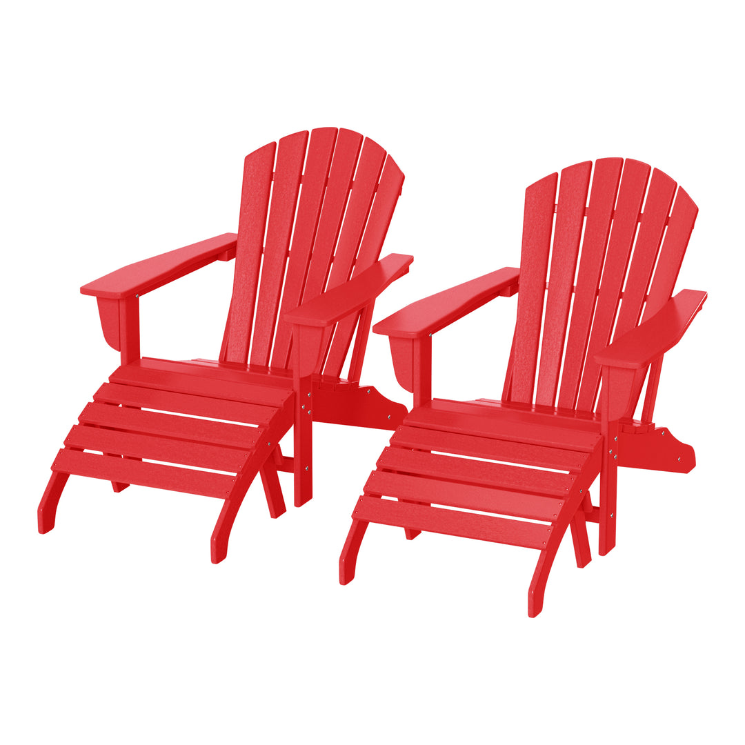 Dylan Outdoor Adirondack Chair With Ottoman 4-Piece Set