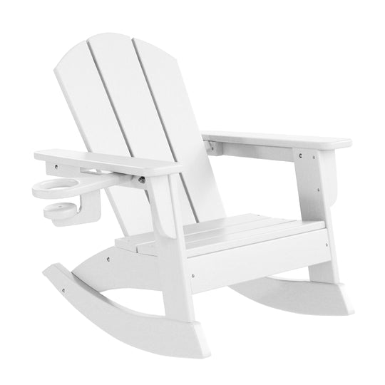 Malibu Outdoor HDPE Plastic Preschool Toddler Classic Adirondack Rocking Chairs (Set of 2)