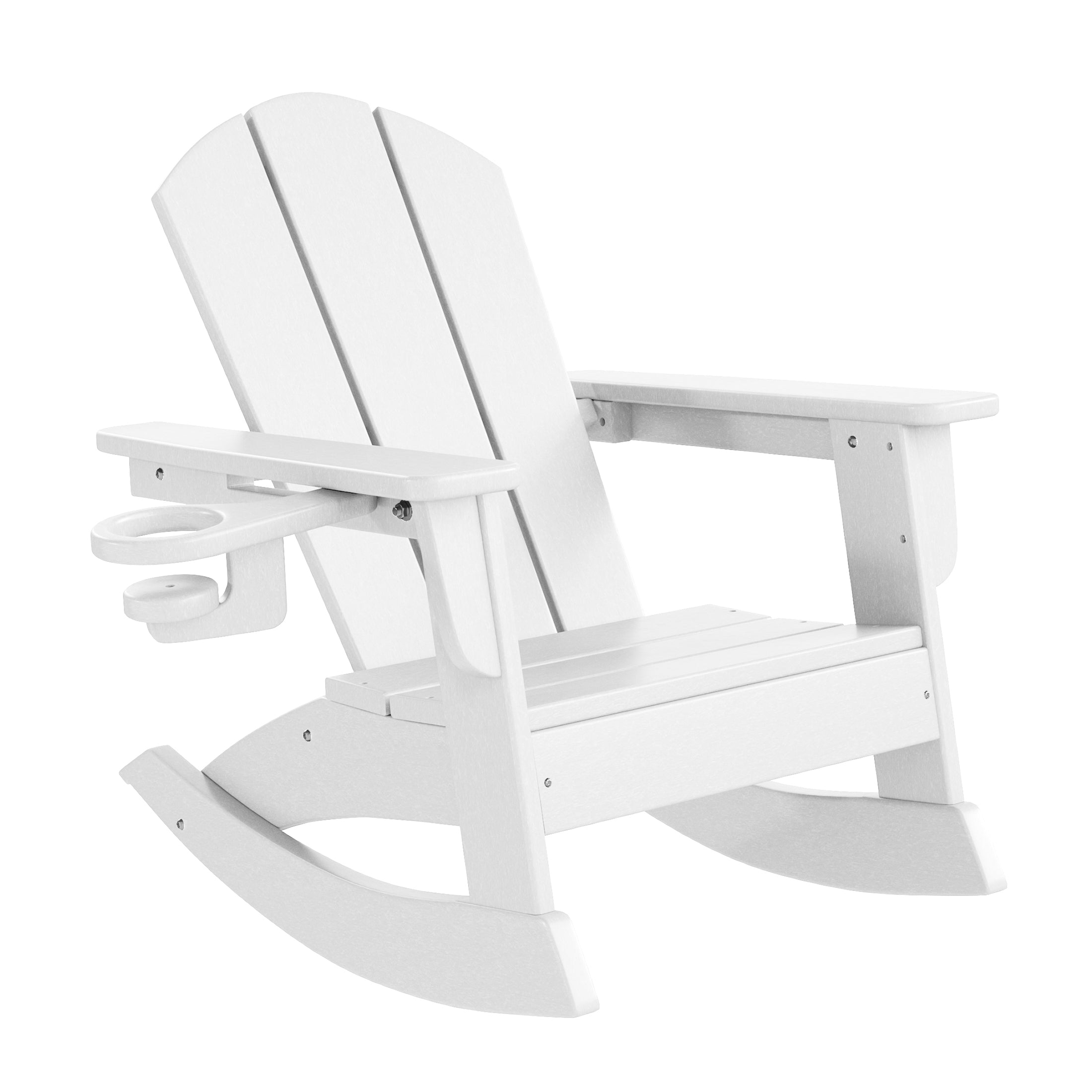 Malibu 3-Piece Kids Rocking Chair With Cup Holder and Square Side Table Set