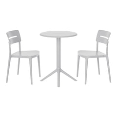 Playa 3-Piece Outdoor Resin Patio Bistro Set with Stackable Patio Dining Chairs