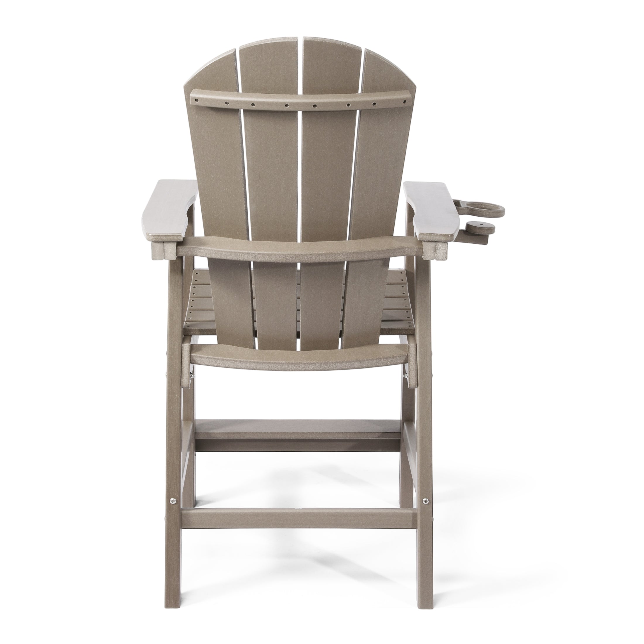 Malibu Outdoor HDPE  Tall Adirondack Counter Height Bar Chair With Cup Holder