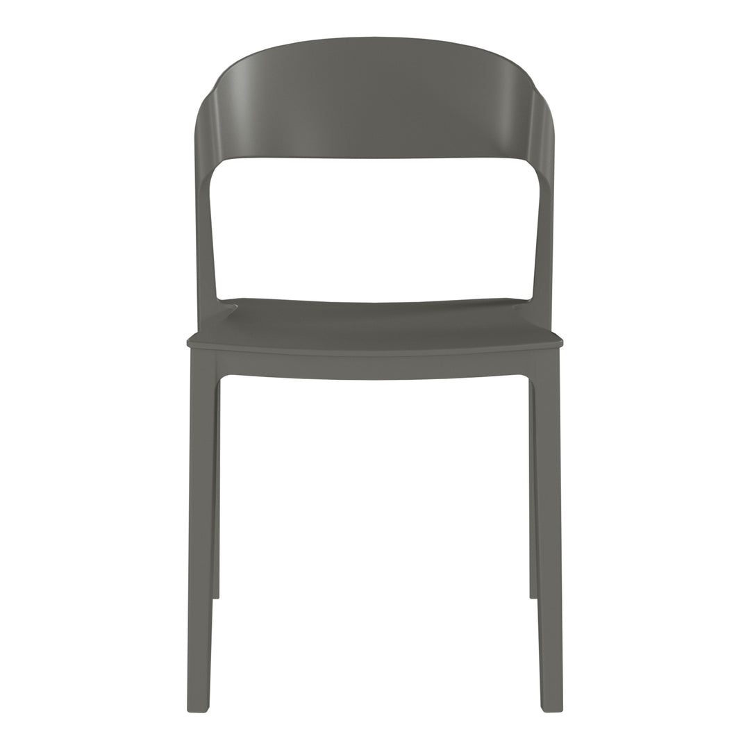 Playa Outdoor Modern Stackable Plastic Patio Bistro Dining Side Chairs (Set of 2)