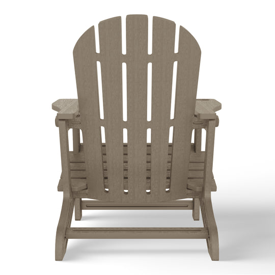 Azura 3-Piece HDPE Plastic Adirondack Patio Chairs With 18" Square Side Table Set