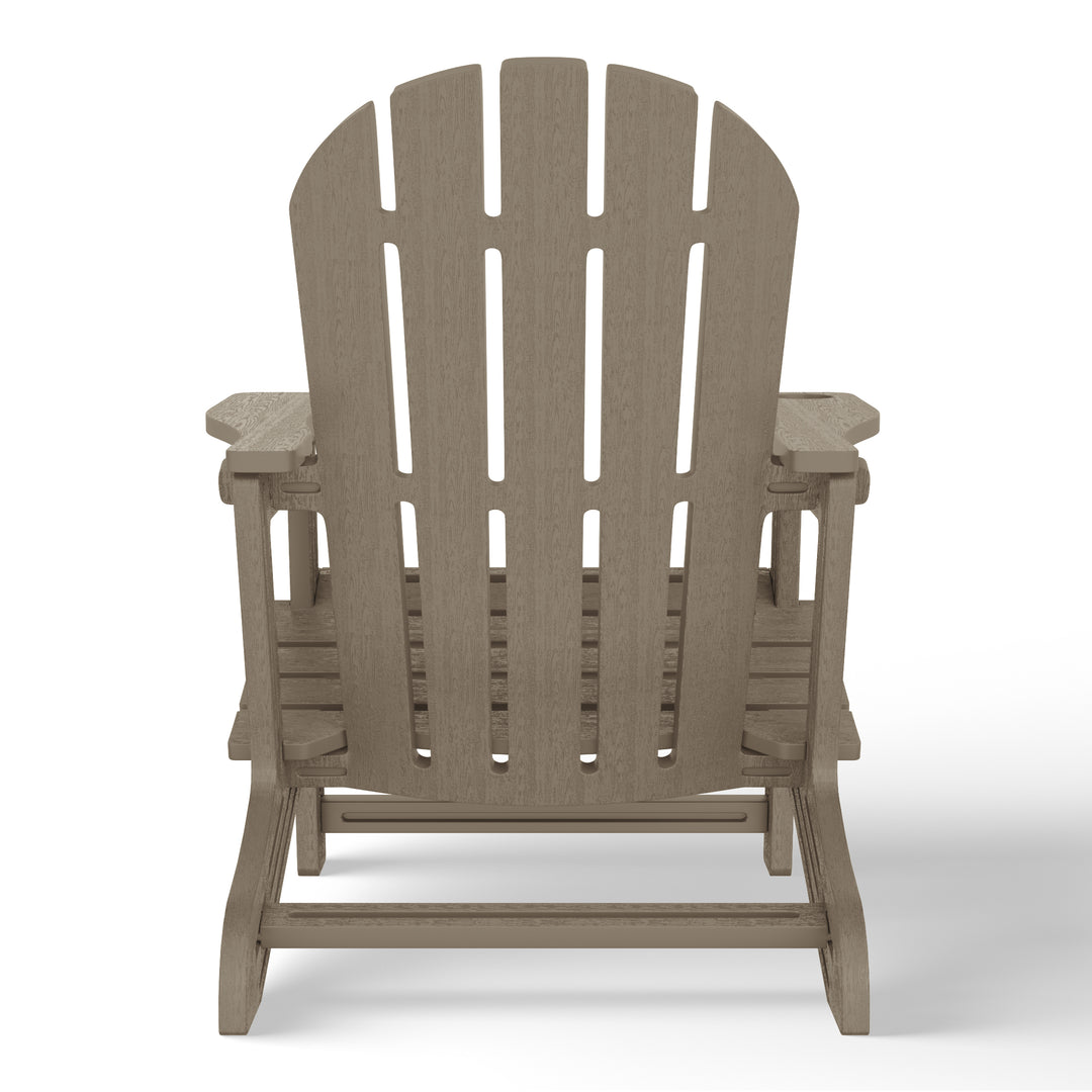 Azura 3-Piece HDPE Plastic Adirondack Patio Chairs With 18" Square Side Table Set