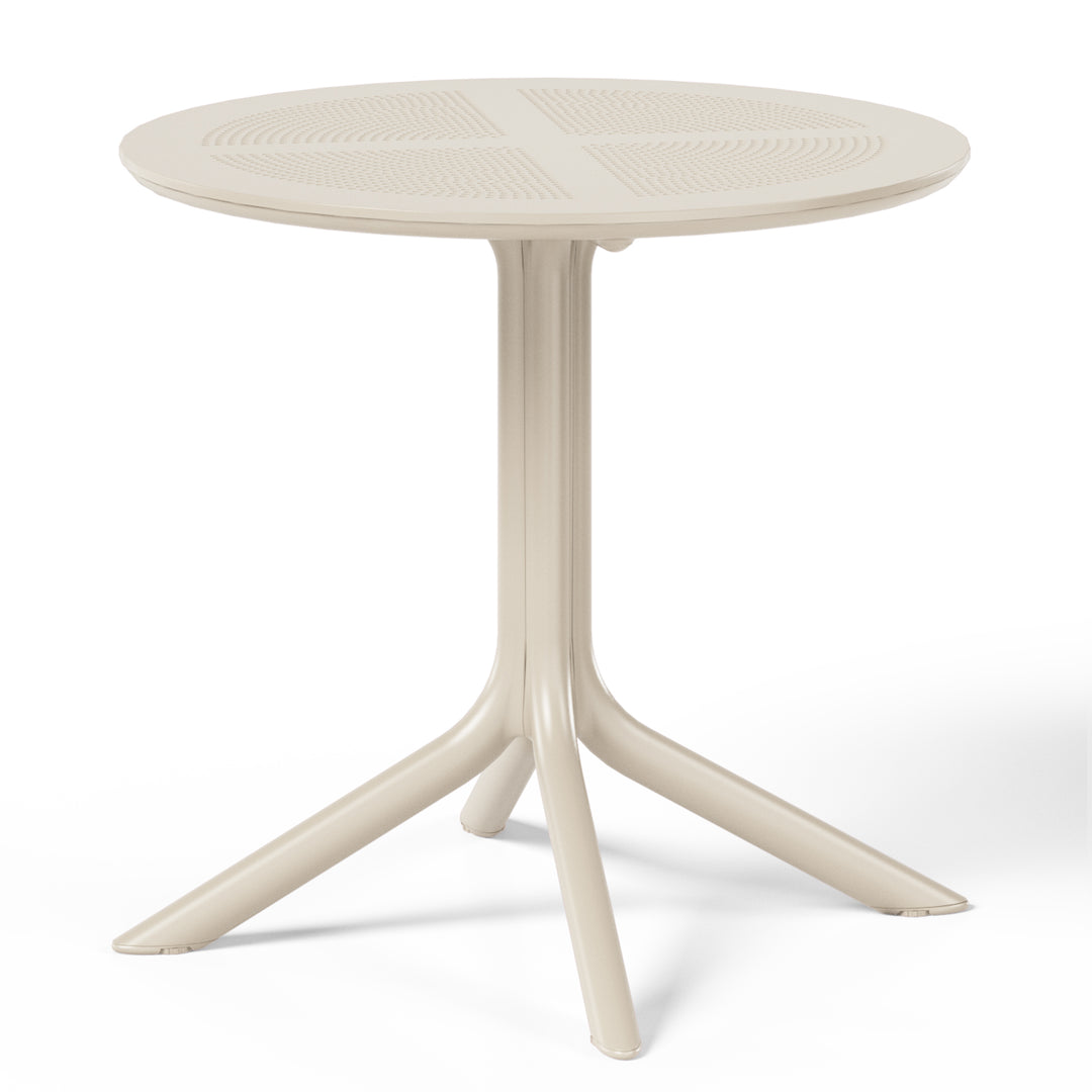 Playa 31.5" Round Plastic Outdoor Patio Dining Table for 4