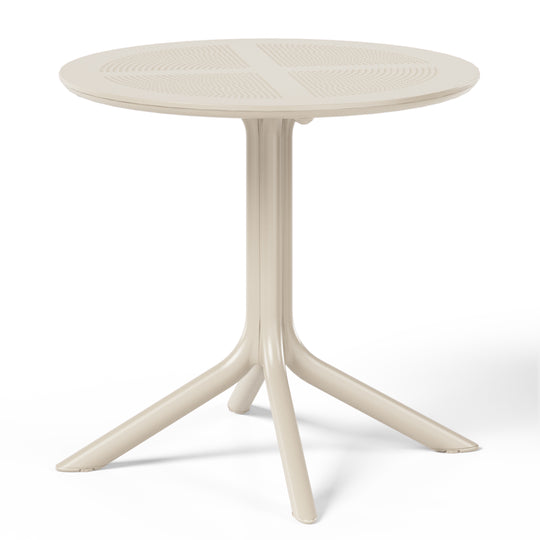 Playa 31.5" Round Plastic Outdoor Patio Dining Table for 4