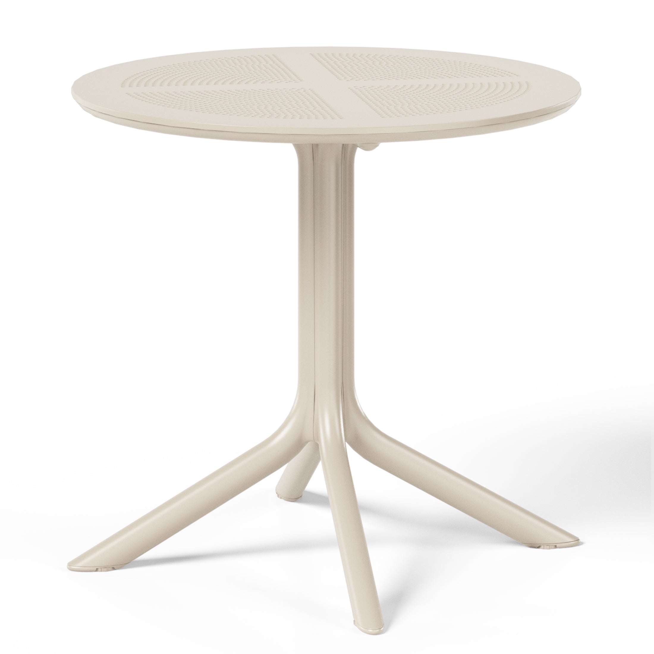 Playa 5-Piece Modern Round Patio Dining Table Set with Stackable Patio Dining Chairs