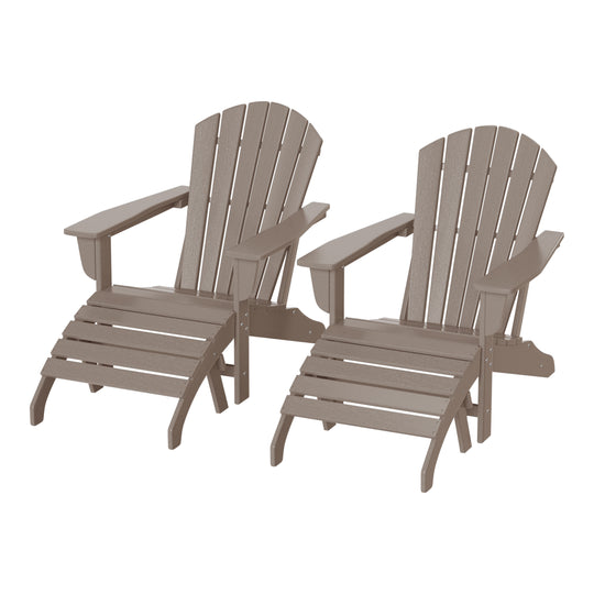 Dylan Outdoor Adirondack Chair With Ottoman 4-Piece Set