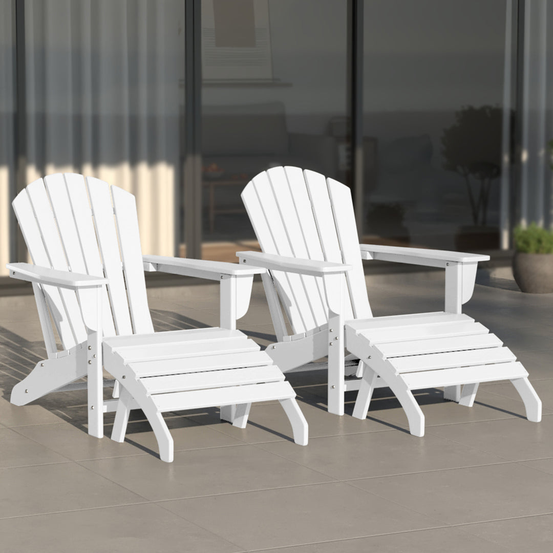 Dylan Outdoor Adirondack Chair With Ottoman 4-Piece Set
