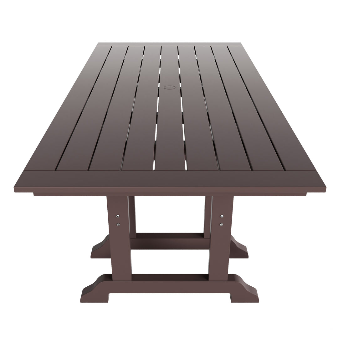 Malibu 6-Piece HDPE Outdoor Rectangle Dining Patio Table and Chairs Set