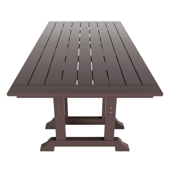 Malibu 6-Piece HDPE Outdoor Rectangle Dining Patio Table and Chairs Set