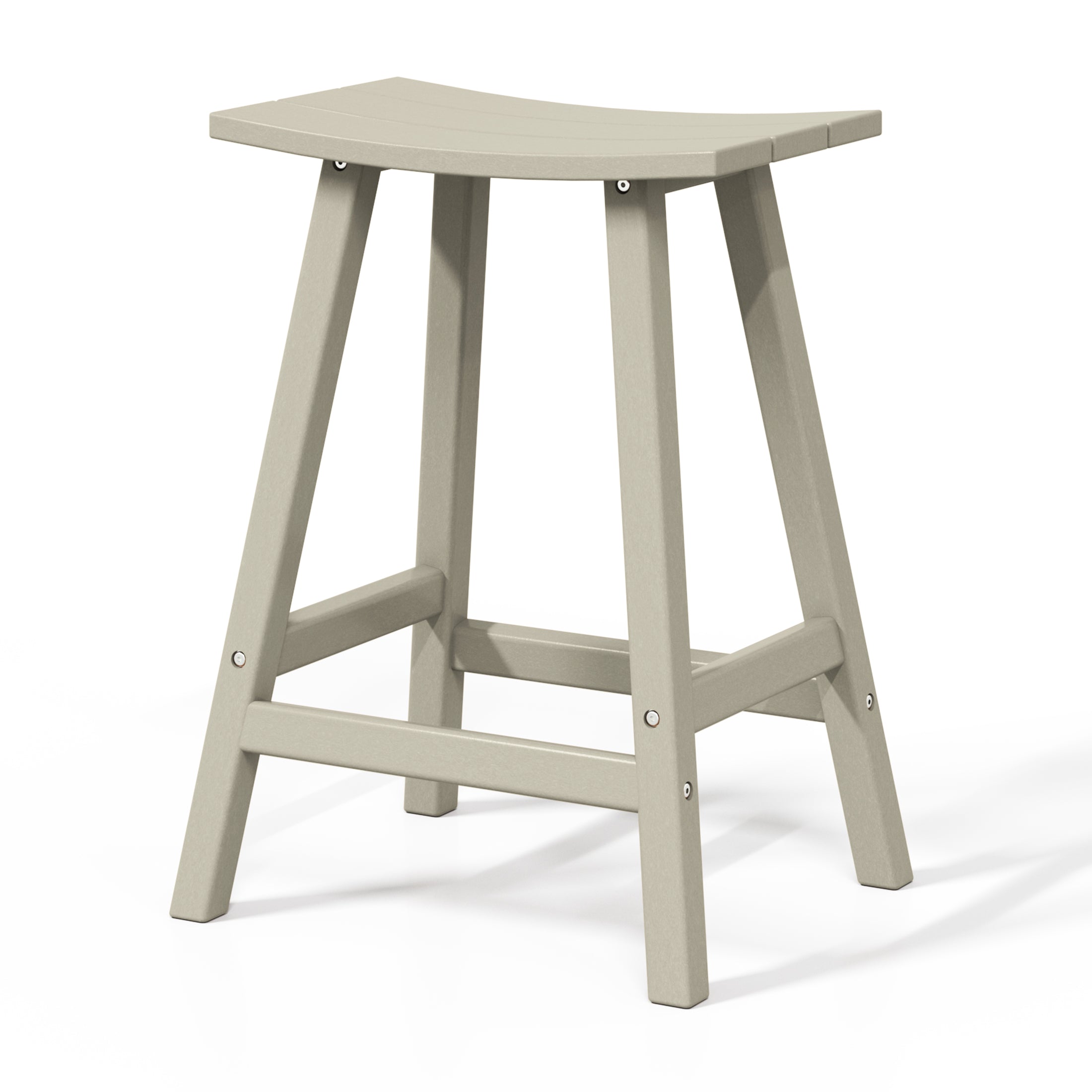 Malibu 24" HDPE Outdoor Patio Counter Height Bar Stools (Set of 2)