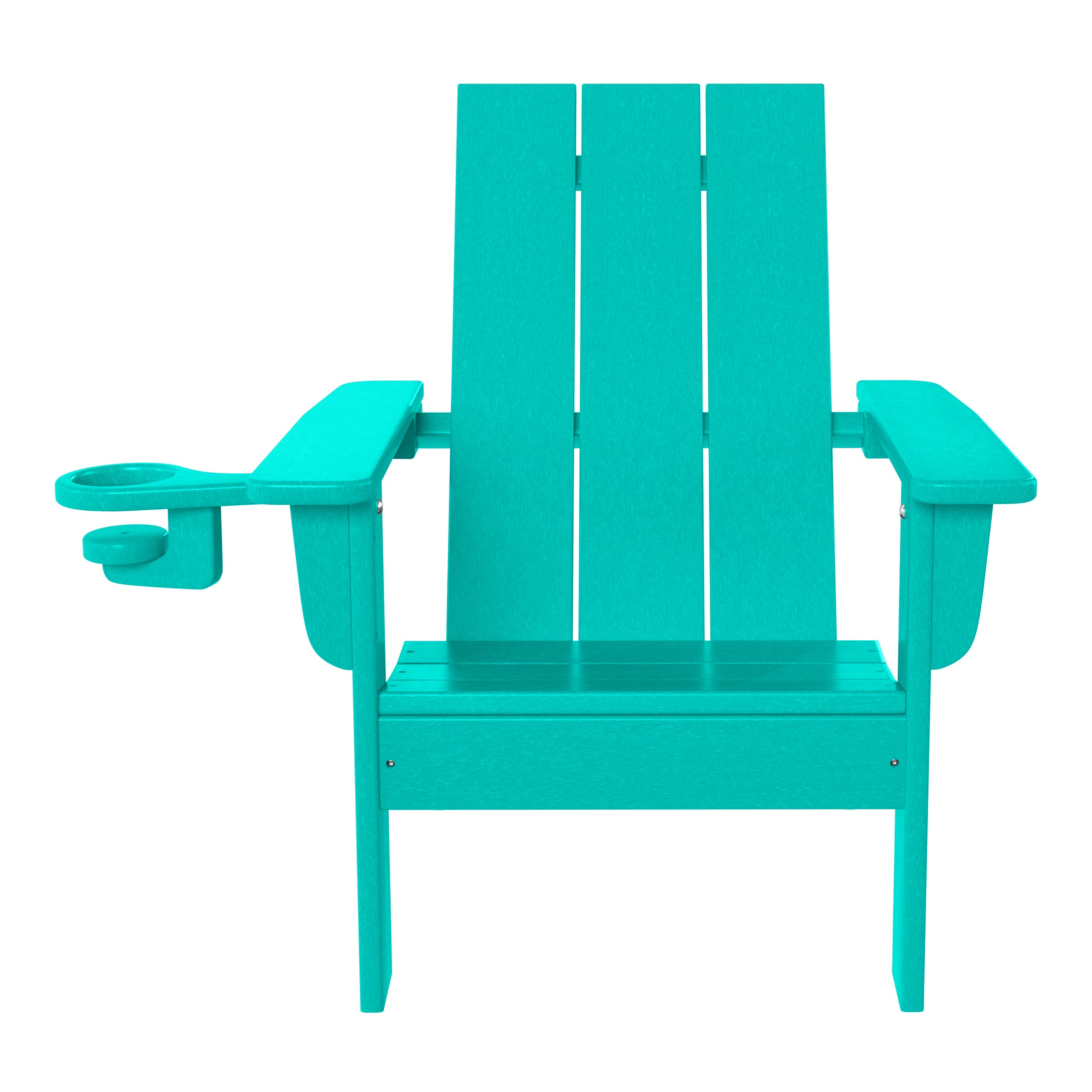 Ashore Kids Outdoor HDPE Plastic Modern Adirondack Patio Chairs with Cup Holders (Set of 2)