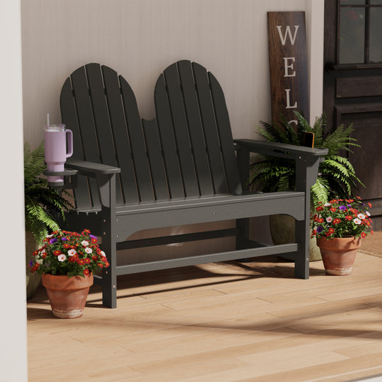 St. Augustine Outdoor Patio 49" HDPE Adirondack Garden Bench