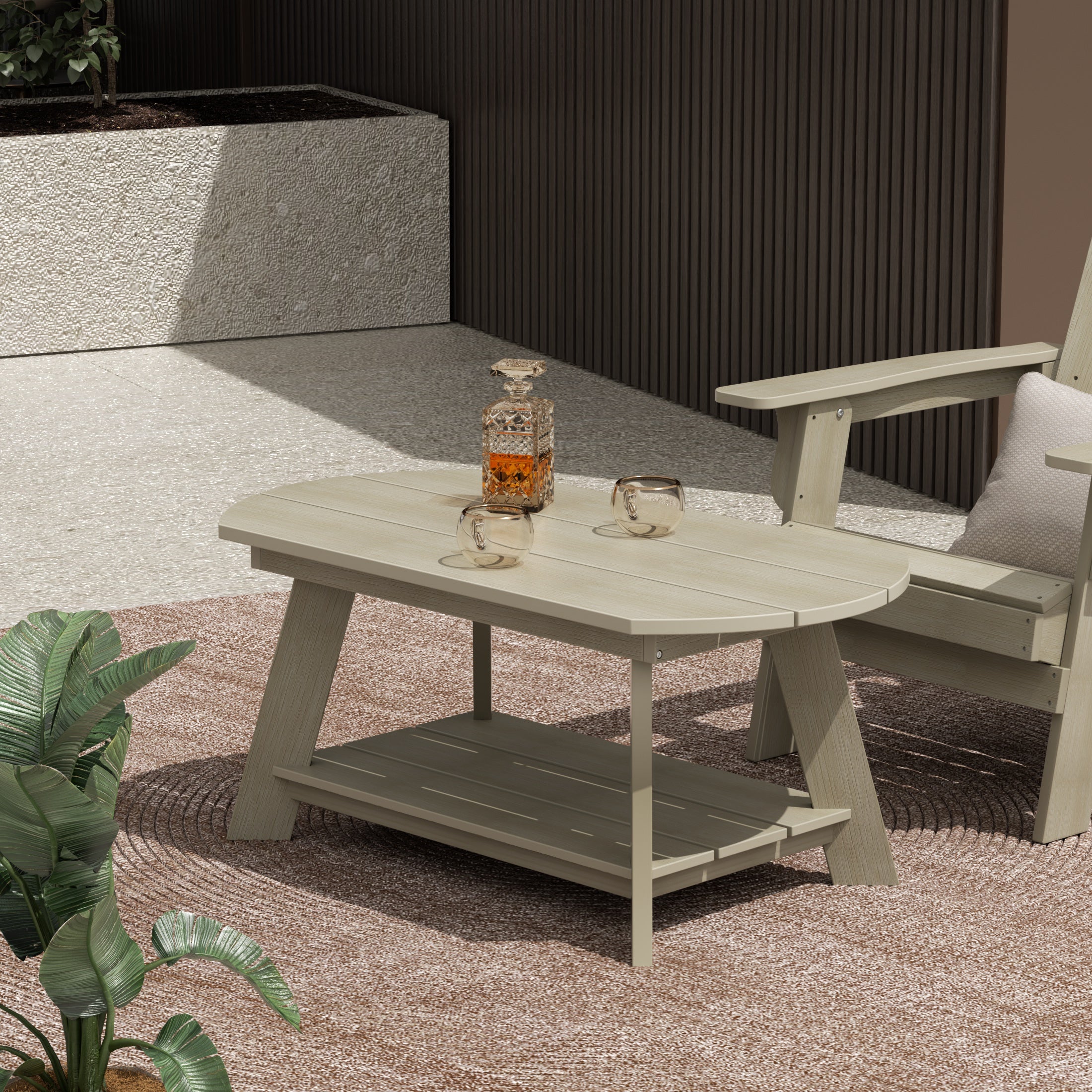 Tuscany Outdoor Patio All-weather Modern Coffee Table