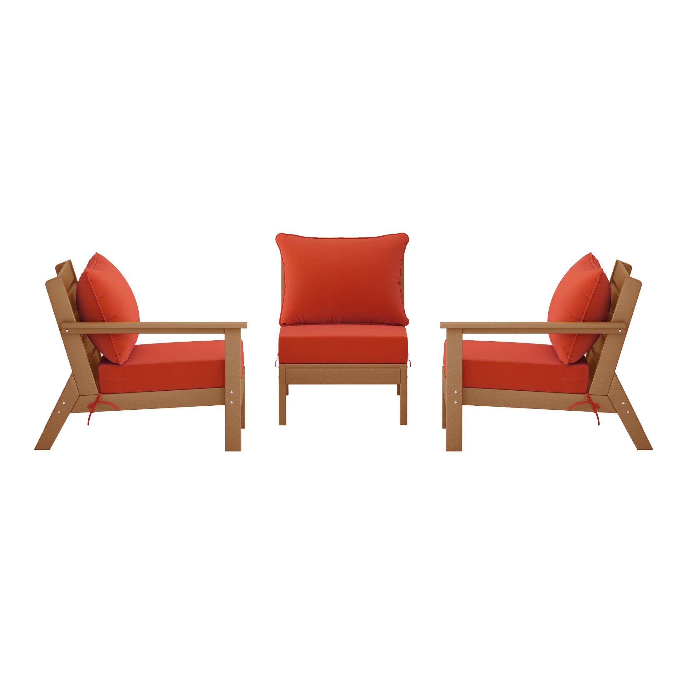 Avalon Outdoor Patio HDPE Sectional Sofa with Patio Cushions