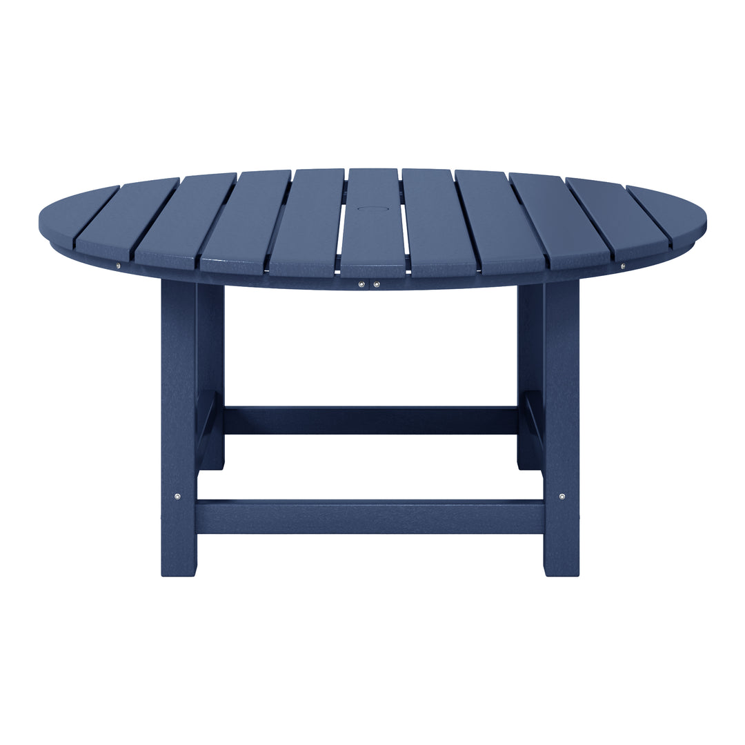 Malibu Low Outdoor HDPE Round Patio Coffee Table
