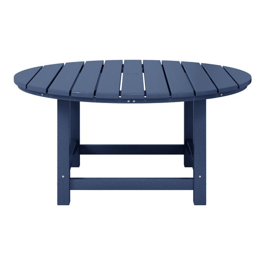Malibu Low Outdoor HDPE Round Patio Coffee Table