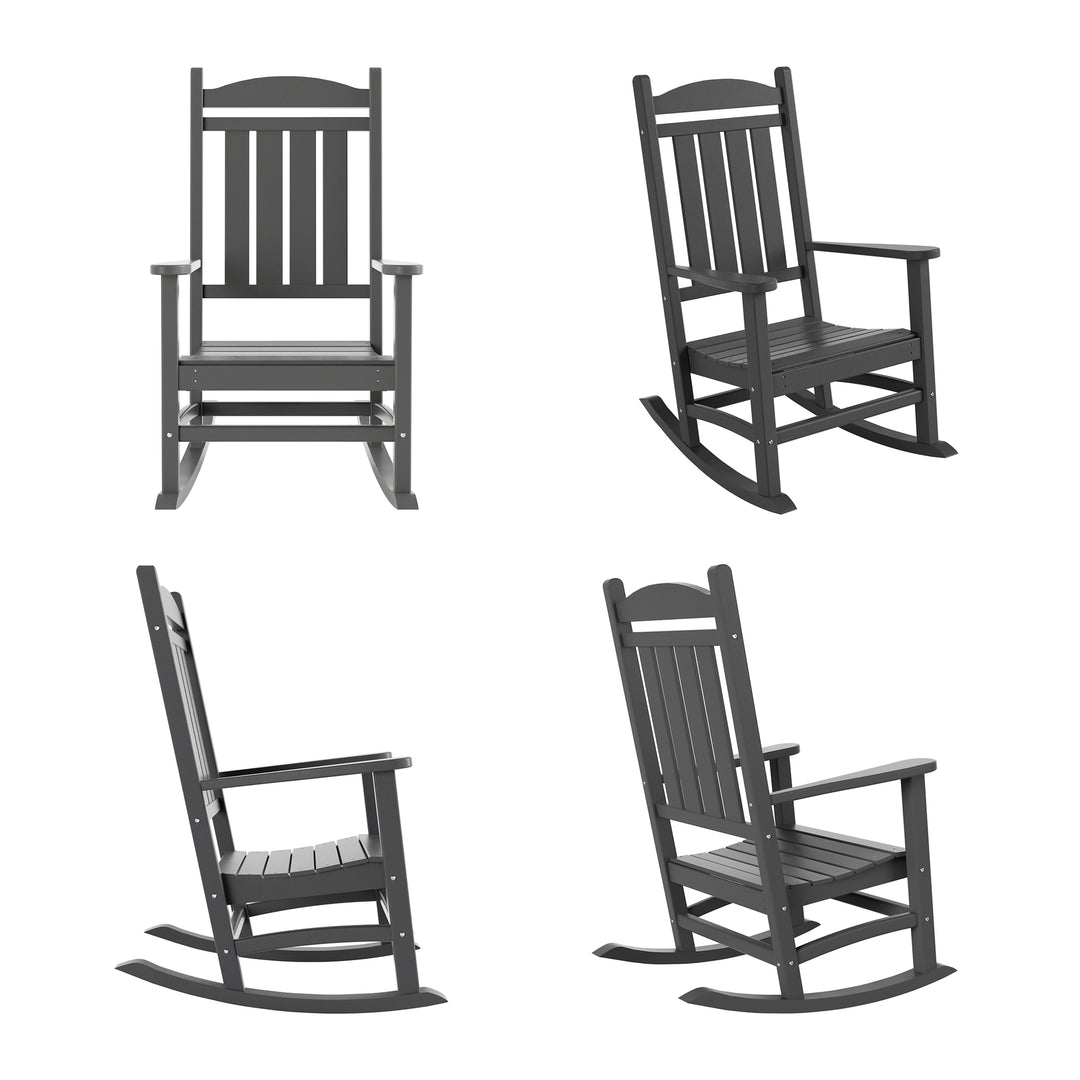 Malibu Outdoor Patio Poly Classic Porch Rocking Chair (Set of 4)