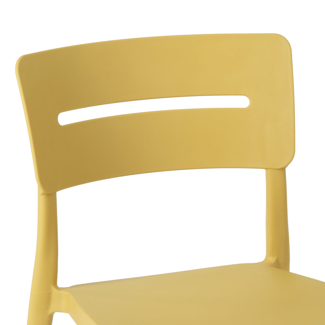 Playa Outdoor Modern Stackable Plastic Patio Dining Chairs (Set of 4)