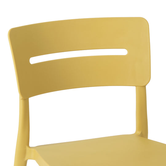 Playa Outdoor Modern Stackable Plastic Patio Dining Chairs (Set of 2)