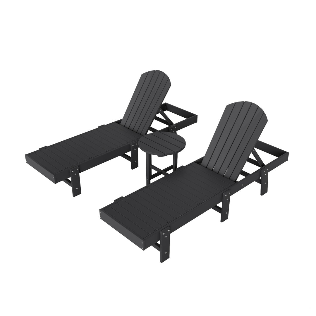 Dylan 3 Piece Adirondack Poly Reclining Chaise Lounge