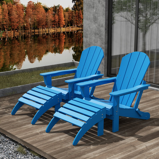 Malibu Westintrends 4-Piece set classic Adirondack chairs with ottoman (2 seater)