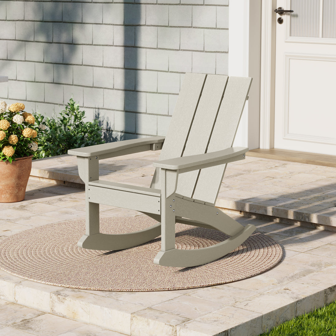 Ashore Outdoor Patio Modern Adirondack Rocking Chair