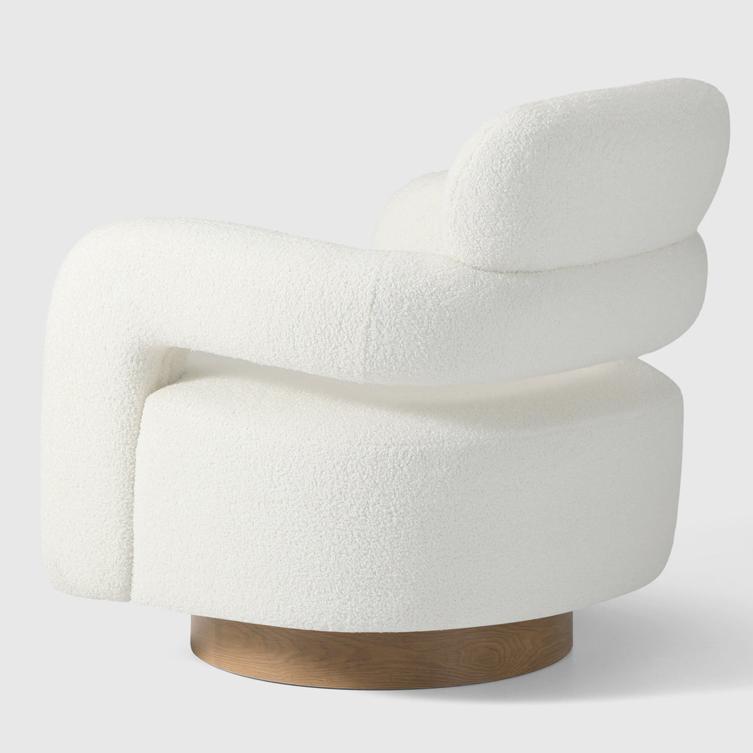 Alexandria Mid-Century Modern Sherpa Swivel Barrel Accent Chair
