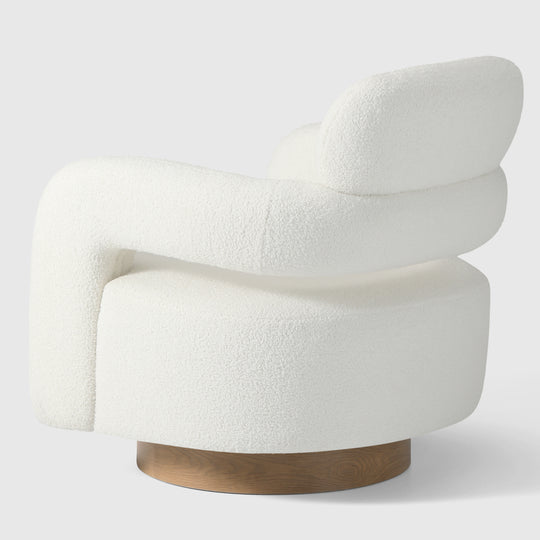 Alexandria Mid-Century Modern Sherpa Swivel Barrel Accent Chair