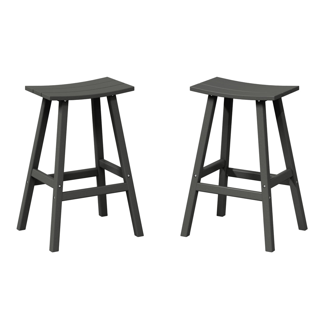 Malibu 2 piece set of 29" height Outdoor / Patio Saddle bar stools