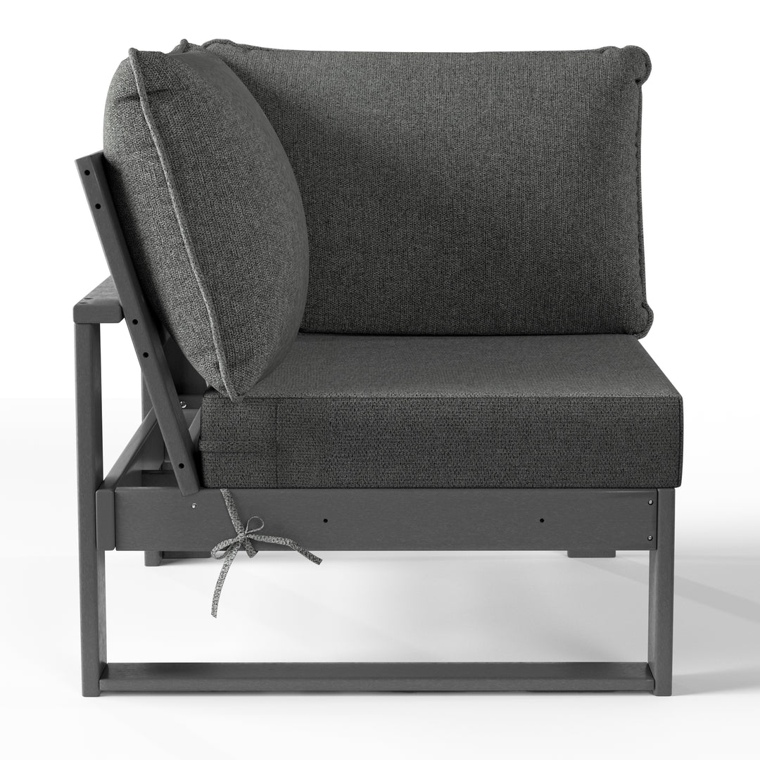 Outdoor HDPE Sectional Corner Sofa Seat with Water-Proof Cushions