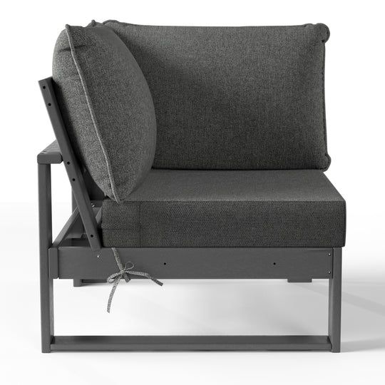 Outdoor HDPE Sectional Corner Sofa Seat with Water-Proof Cushions