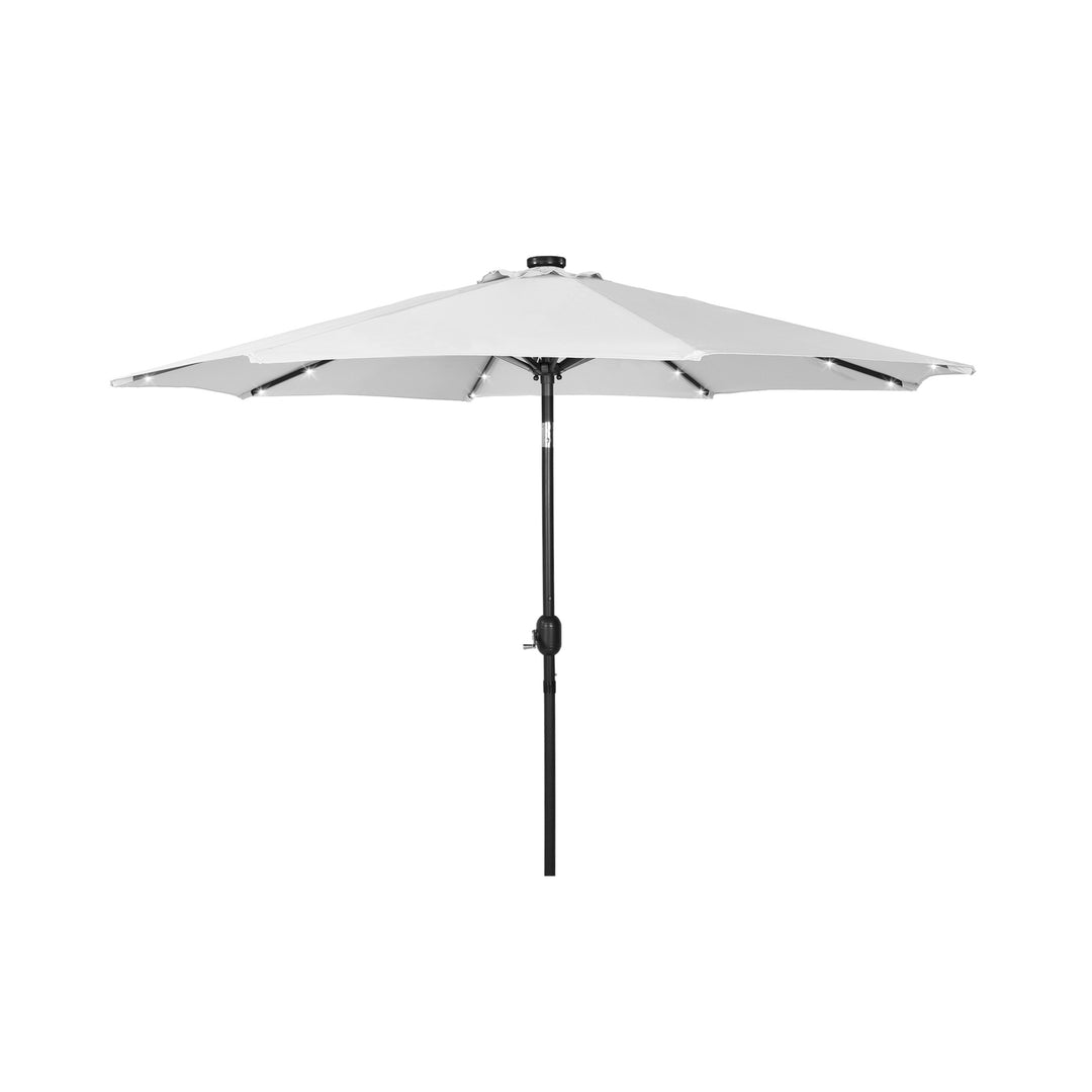 Cyrus 9 ft. Patio Solar Power LED Market Umbrella with Concrete Weight Base