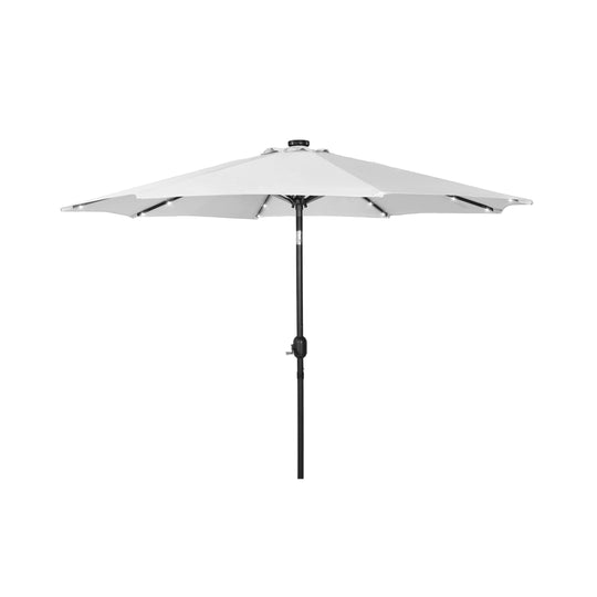 Cyrus 9 ft. Patio Solar Power LED Market Umbrella with Concrete Weight Base