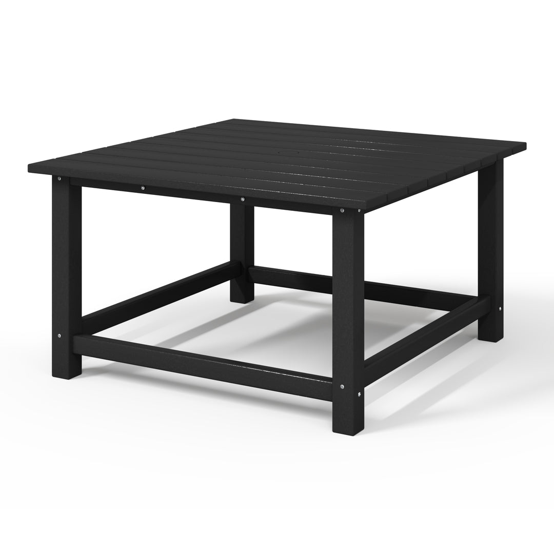 Malibu Low Outdoor HDPE Square Patio Coffee Table