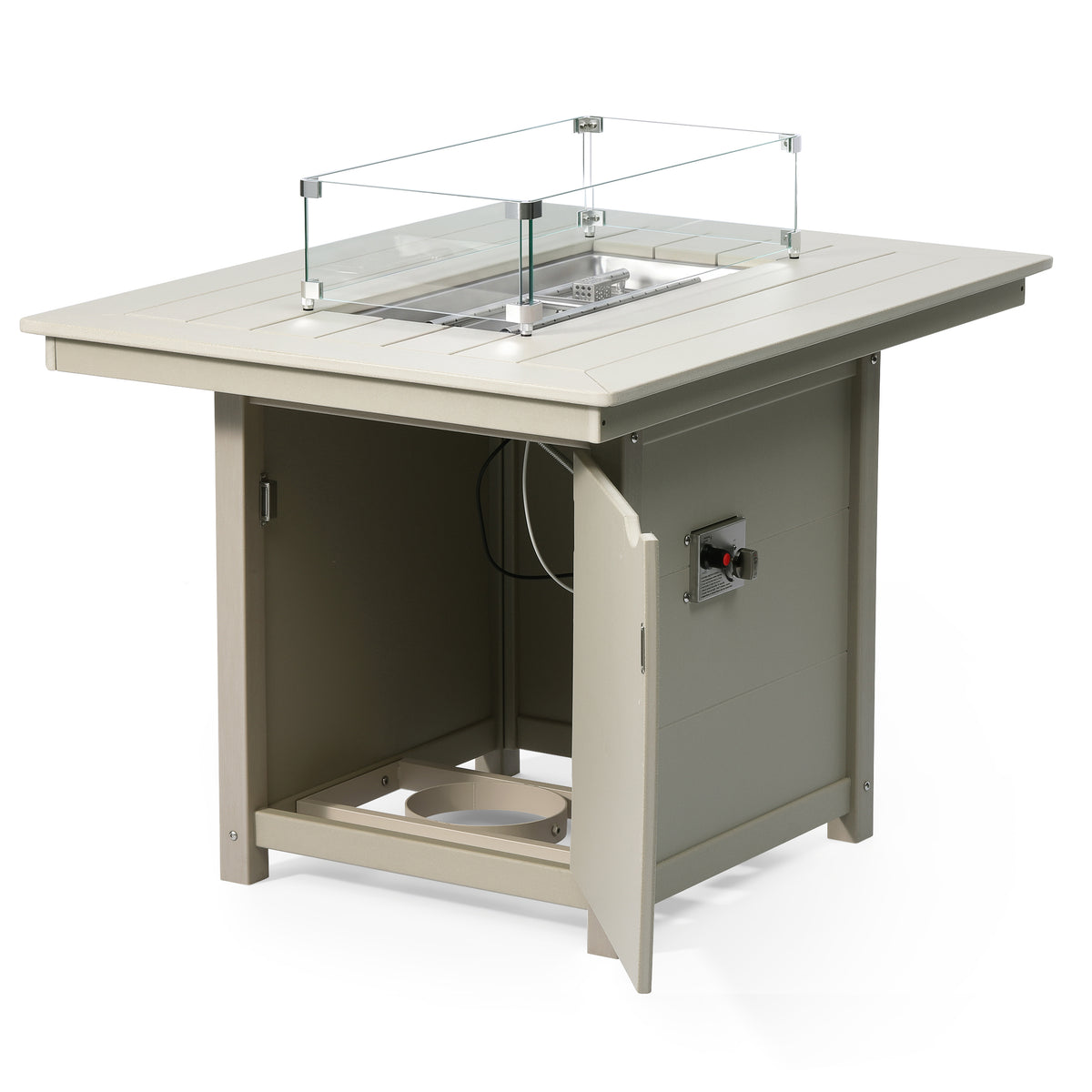 Helios 46" Modern Outdoor Patio Gas Propane Rectangular Fire Pit Table