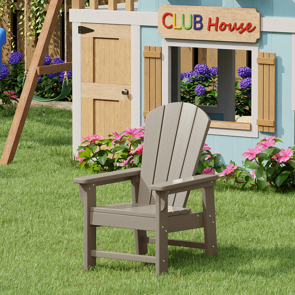 Malibu Kids Outdoor HDPE Adirondack Plastic Patio Chair