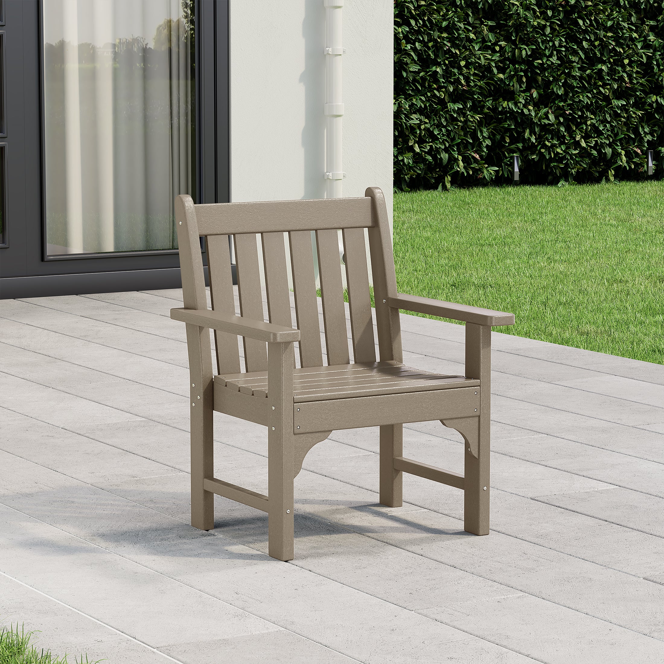 Malibu Outdoor Patio HDPE Adirondack Dining Arm Chair