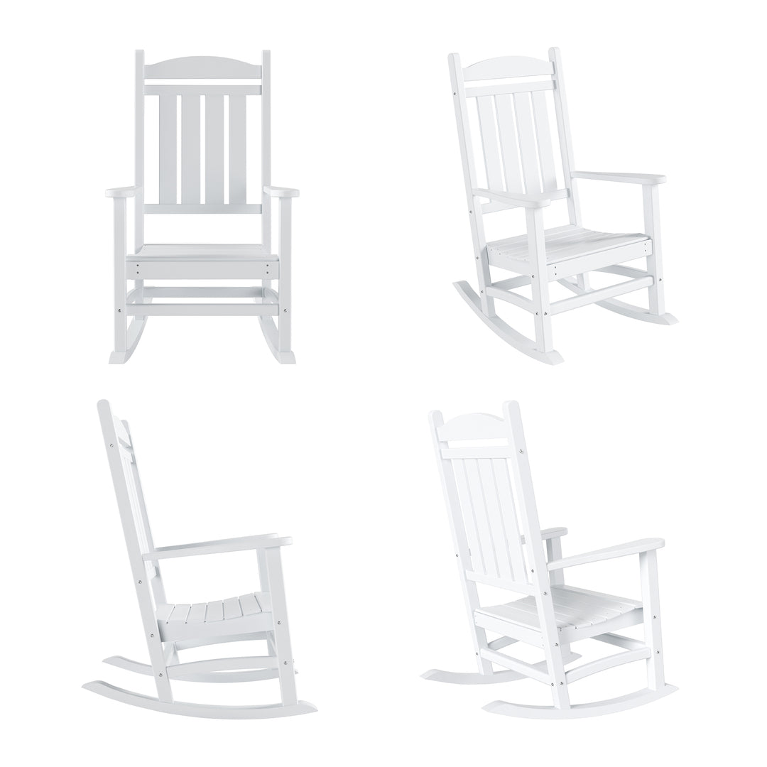 Malibu Outdoor Patio Poly Classic Porch Rocking Chair (Set of 4)